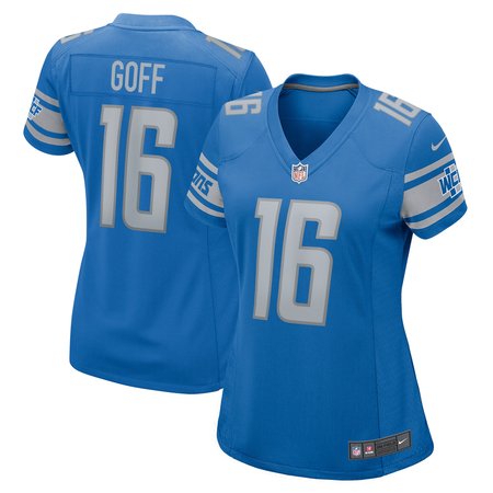 Women's Detroit Lions #16 Jared Goff Blue Player Game Jersey