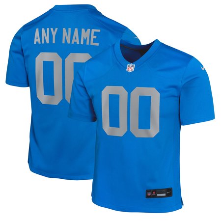 Youth Detroit Lions Blue Alternate Custom Game Jersey