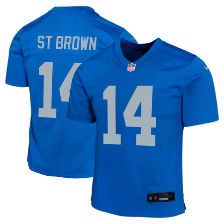 Youth Detroit Lions #14 Amon-Ra St. Brown Blue Alternate Game Jersey