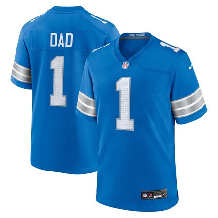 Men's Detroit Lions Number 1 Dad Nike Blue Game Jersey