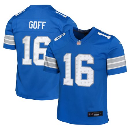 Youth Detroit Lions #16 Jared Goff Blue Team Player Game Jersey