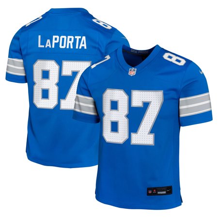 Youth Detroit Lions #87 Sam LaPorta Blue Team Player Game Jersey