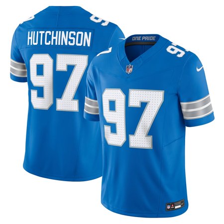 Men's Detroit Lions #97 Aidan Hutchinson Blue Vapor F.U.S.E. Limited Jersey