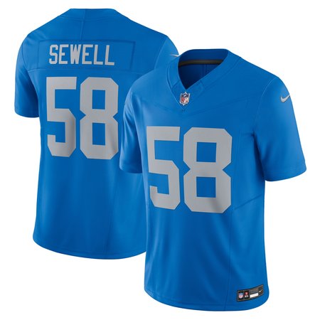 Men's Detroit Lions #58 Penei Sewell Blue Vapor F.U.S.E. Alternate Limited Jersey