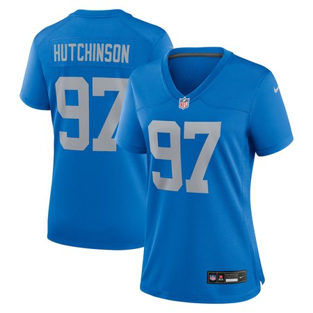 Women's Detroit Lions #97 Aidan Hutchinson Blue Alternate Game Jersey