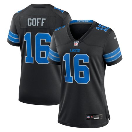 Women's Detroit Lions #16 Jared Goff Black 2nd Alternate Game Jersey