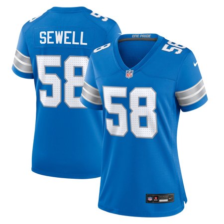 Women's Detroit Lions #58 Penei Sewell Blue Game Jersey