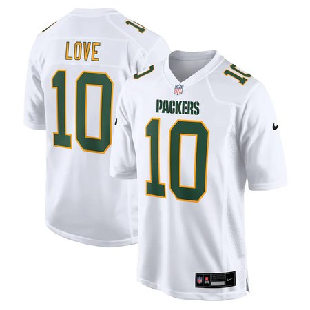 Men's Green Bay Packers #10 Jordan Love White Fashion Game Jersey