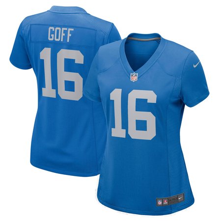 Women's Detroit Lions #16 Jared Goff Blue Game Player Jersey