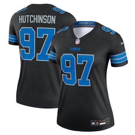 Women's Detroit Lions #97 Aidan Hutchinson Black Legend Jersey