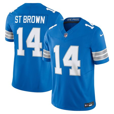 Men's Detroit Lions #14 Amon-Ra St. Brown Blue Vapor F.U.S.E. Limited Jersey