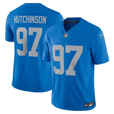 Men's Detroit Lions #97 Aidan Hutchinson Blue Vapor F.U.S.E. Alternate Limited Jersey