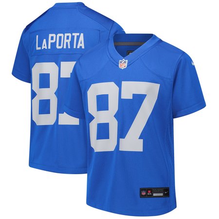 Youth Detroit Lions #87 Sam LaPorta Blue Alternate Game Jersey