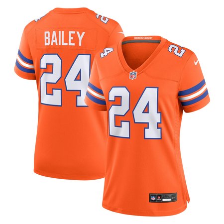 Women's Denver Broncos Champ Bailey Orange Mile High Collection 1977 Throwback Retired Player Game Jersey