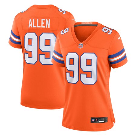 Women's Denver Broncos Zach Allen Nike Orange Mile High Collection 1977 Throwback Player Game Jersey