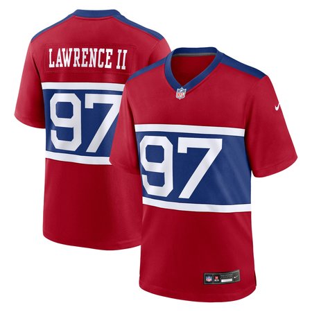 Men's New York Giants Dexter Lawrence II Century Red Alternate Player Game Jersey