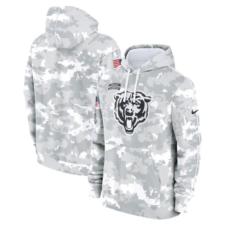 Men's Chicago Bears Nike Arctic Camo 2024 Salute To Service Big & Tall Club Fleece Pullover Hoodie