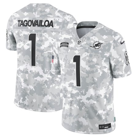 Men's Miami Dolphins Tua Tagovailoa Arctic Camo 2024 Salute to Service Limited Jersey