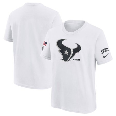 Youth Houston Texans White 2024 Salute To Service T-Shirt