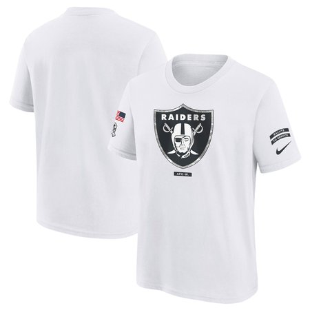 Youth Las Vegas Raiders White 2024 Salute To Service T-Shirt