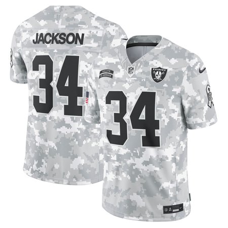 Men's Las Vegas Raiders Bo Jackson Arctic Camo 2024 Salute to Service Retired Player Limited Jersey