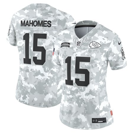 Women's Kansas City Chiefs #15 Patrick Mahomes Arctic Camo 2024 Salute to Service Limited Jersey