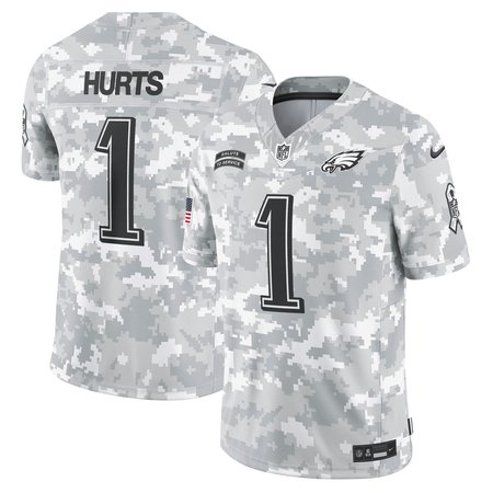 Men's Philadelphia Eagles #1 Jalen Hurts Arctic Camo 2024 Salute to Service Limited Jersey