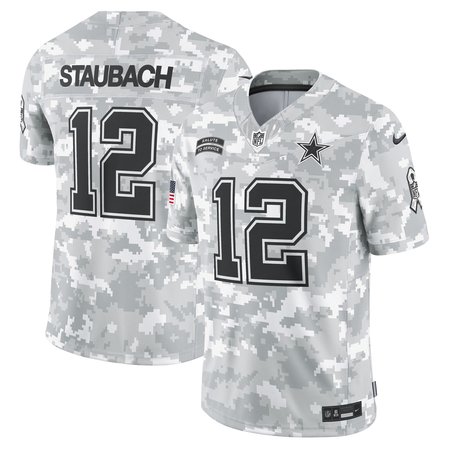 Men's Dallas Cowboys Roger Staubach Arctic Camo 2024 Salute to Service Retired Player Limited Jersey