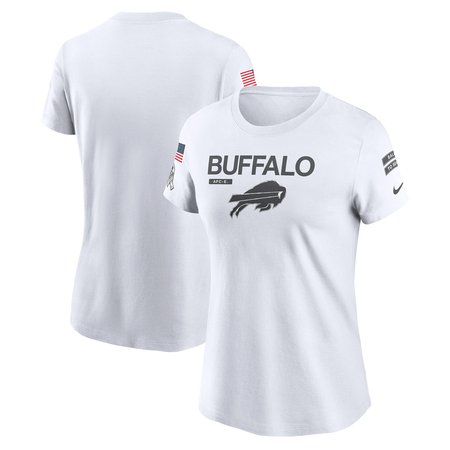 Women's Buffalo Bills White 2024 Salute To Service Legend Performance T-Shirt