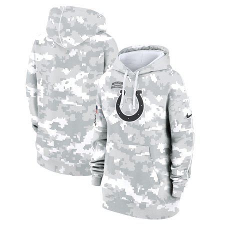 Women's Indianapolis Colts Arctic Camo 2024 Salute To Service Club Fleece Pullover Hoodie