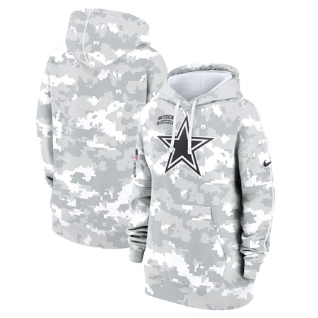 Women's Dallas Cowboys Arctic Camo 2024 Salute To Service Club Fleece Pullover Hoodie