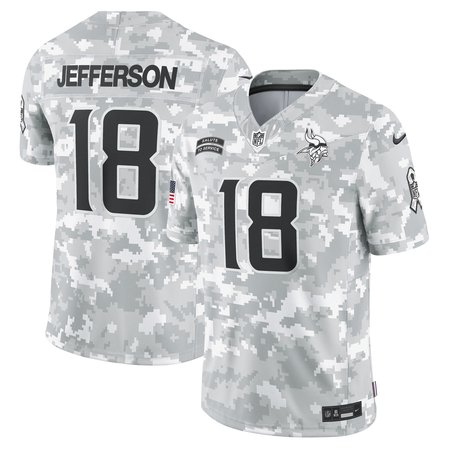 Men's Minnesota Vikings Justin Jefferson Arctic Camo 2024 Salute to Service Limited Jersey