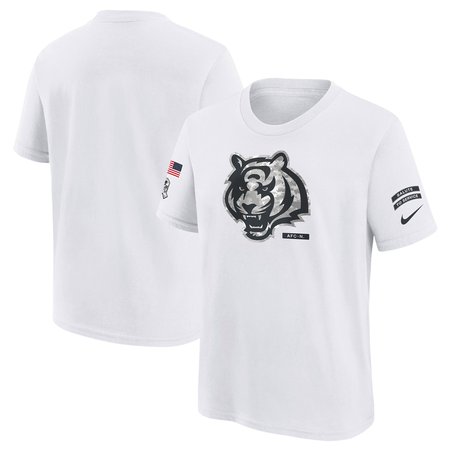 Youth Cincinnati Bengals Nike White 2024 Salute To Service T-Shirt