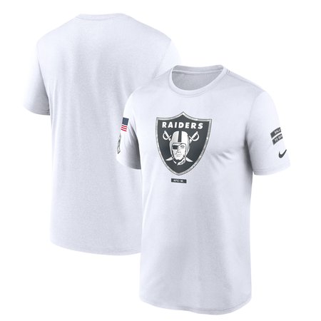 Men's Las Vegas Raiders White 2024 Salute To Service Legend Performance T-Shirt