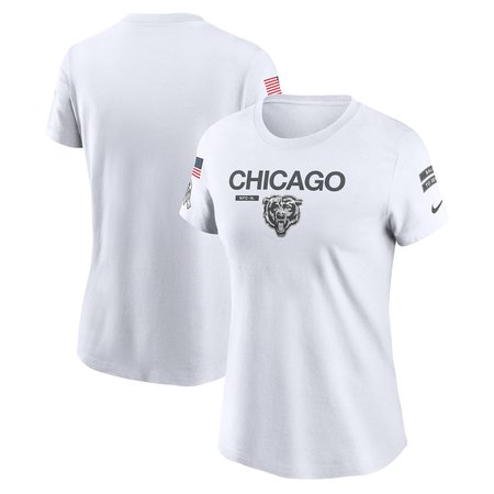 Women's Chicago Bears White 2024 Salute To Service Legend Performance T-Shirt