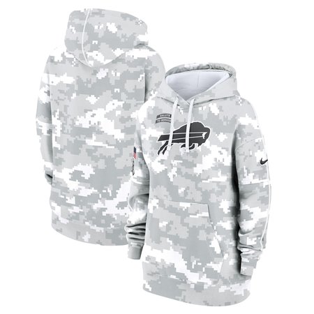 Women's Buffalo Bills Arctic Camo 2024 Salute To Service Club Fleece Pullover Hoodie