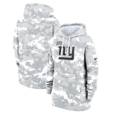 Women's New York Giants Arctic Camo 2024 Salute To Service Club Fleece Pullover Hoodie