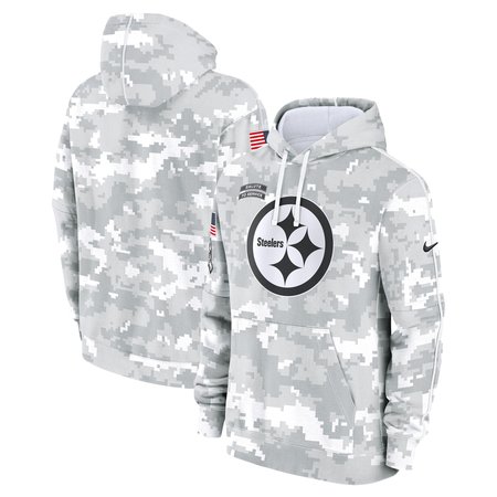 Men's Pittsburgh Steelers Arctic Camo 2024 Salute to Service Club Fleece Pullover Hoodie