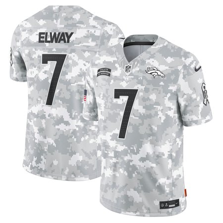 Men's Denver Broncos John Elway Arctic Camo 2024 Salute to Service Retired Player Limited Jersey