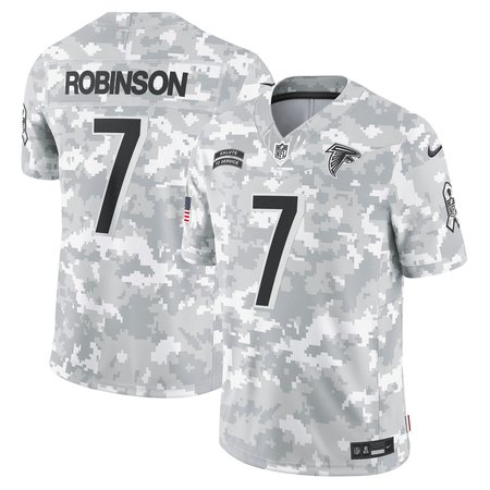 Men's Atlanta Falcons Bijan Robinson Arctic Camo 2024 Salute to Service Limited Jersey