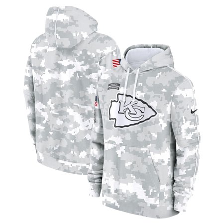 Men's Kansas City Chiefs Arctic Camo 2024 Salute To Service Big & Tall Club Fleece Pullover Hoodie