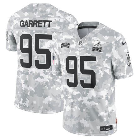 Men's Cleveland Browns Myles Garrett Arctic Camo 2024 Salute to Service Limited Jersey