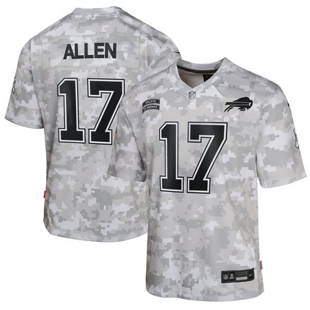 Youth Buffalo Bills Josh Allen Arctic Camo 2024 Salute to Service Game Jersey