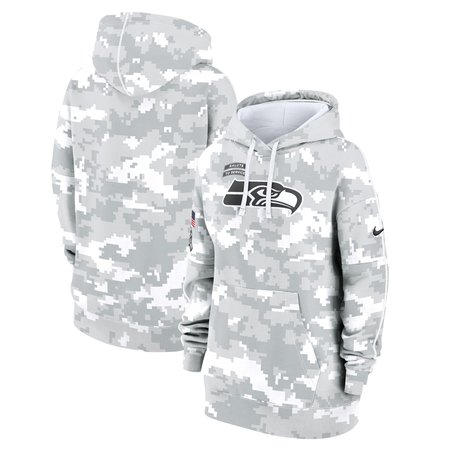 Women's Seattle Seahawks Arctic Camo 2024 Salute To Service Club Fleece Pullover Hoodie