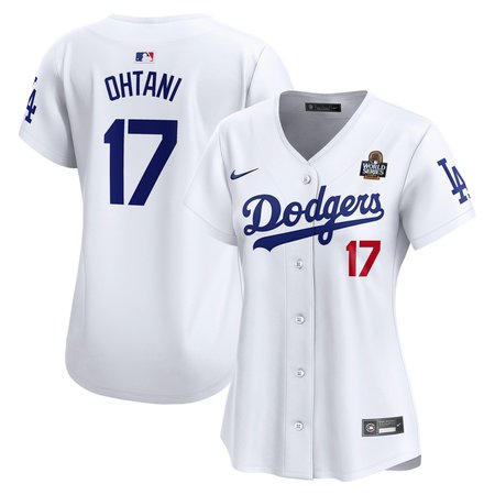 Women's Los Angeles Dodgers #17 Shohei Ohtani White 2024 World Series Home Limited Player Jersey