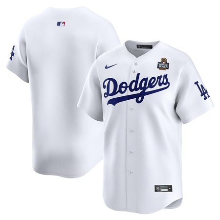 Men's Los Angeles Dodgers White 2024 World Series Home Limited Jersey