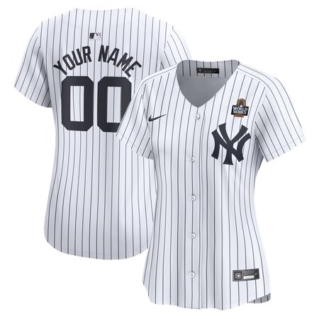 Women's New York Yankees White 2024 World Series Home Custom Limited Jersey