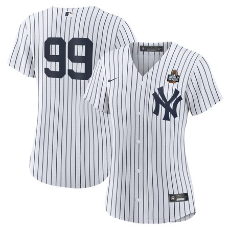 Women's New York Yankees #99 Aaron Judge White 2024 World Series Home Replica Player Jersey