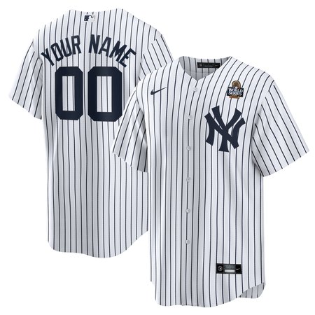 Men's New York Yankees White 2024 World Series Home Replica Custom Jersey