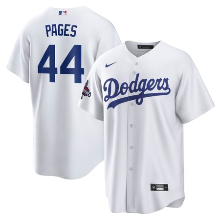 Men's Los Angeles Dodgers Andy Pages White 2024 World Series Champions Home Replica Player Jersey